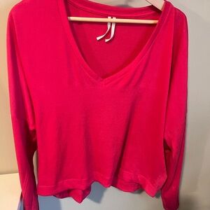 Anthropologie Women's V-Neck Pink Top
